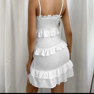 Ruffle White Dress